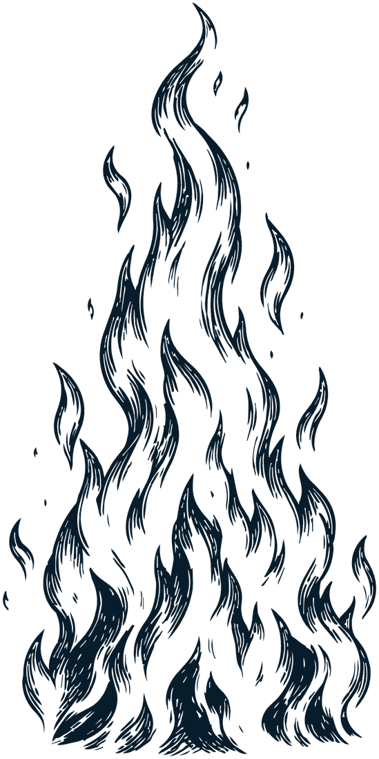 A tall flame